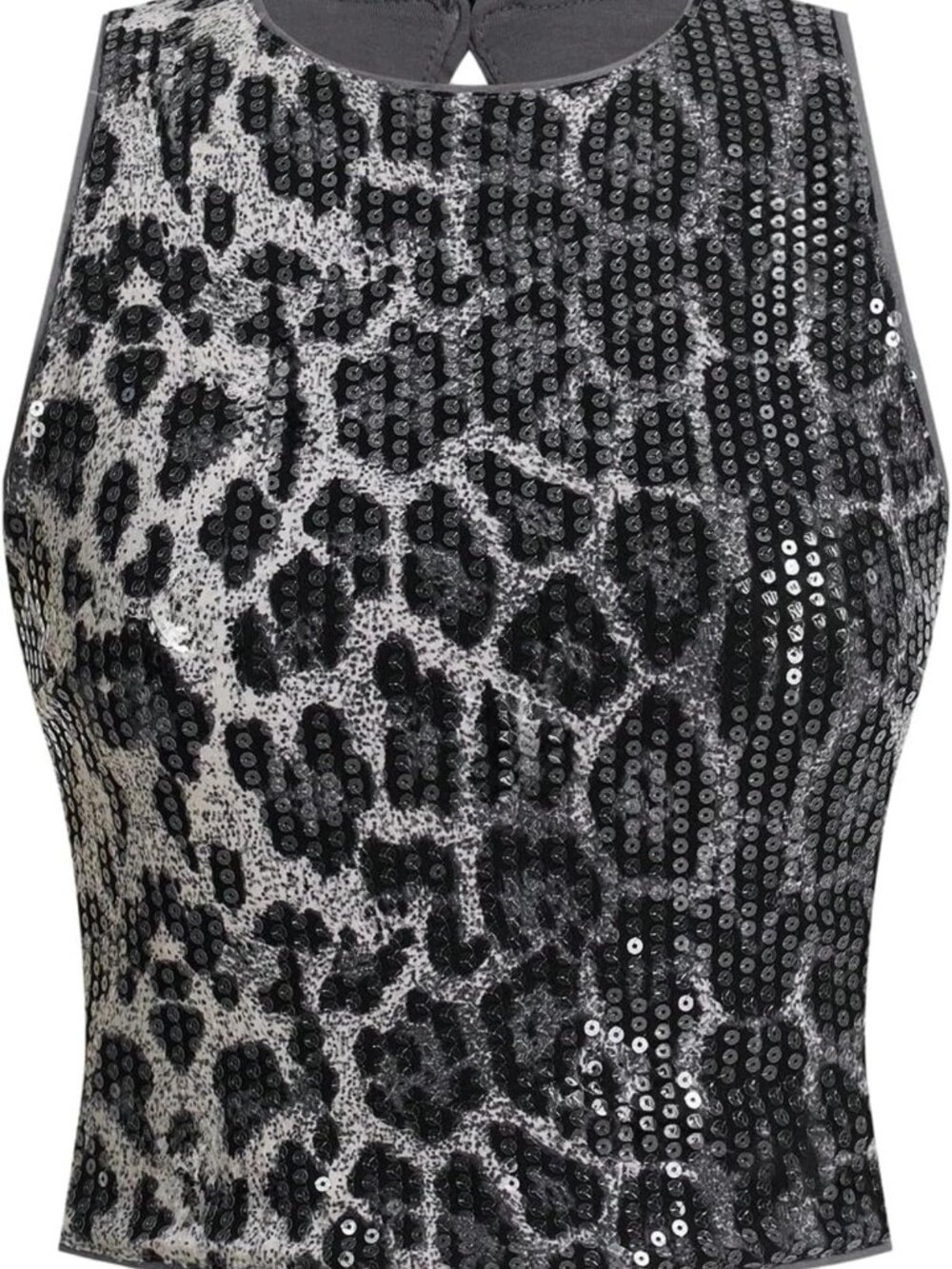 Y2K Cheetah Print Tank Top - Sleeveless Shiny Sequin Camisole for Date Night